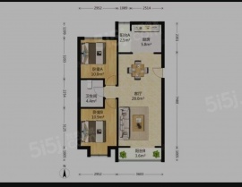 2室2厅1卫户型图