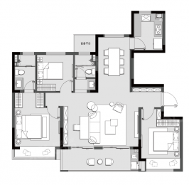 3室2厅2卫户型图