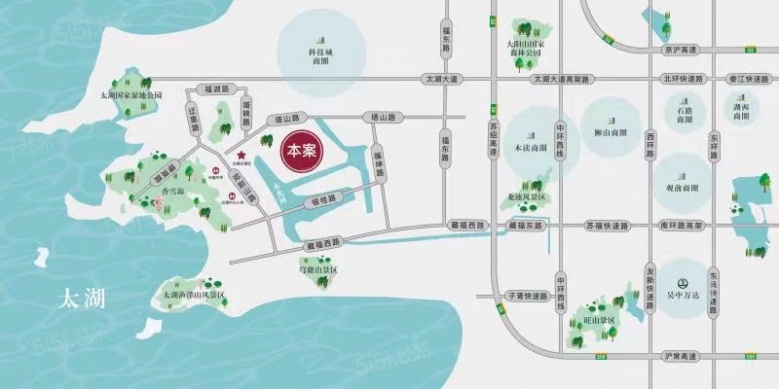 湖光山色区位图