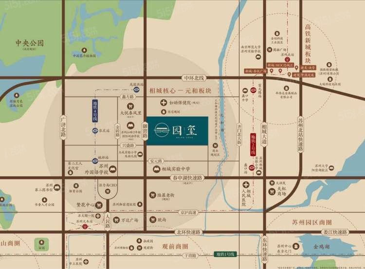 建发新城园玺区位图