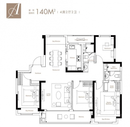4室2厅2卫户型详情