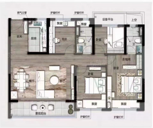 4室2厅2卫户型详情