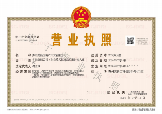 碧桂园大境悦府开发商营业执照