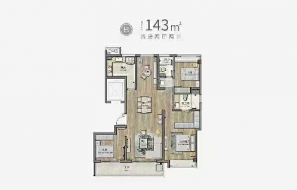 4室2厅2卫户型详情