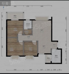 3室2厅2卫户型图