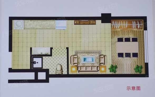 1室1厅1卫户型详情