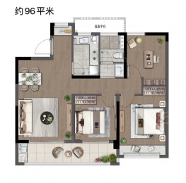 3室2厅1卫户型图