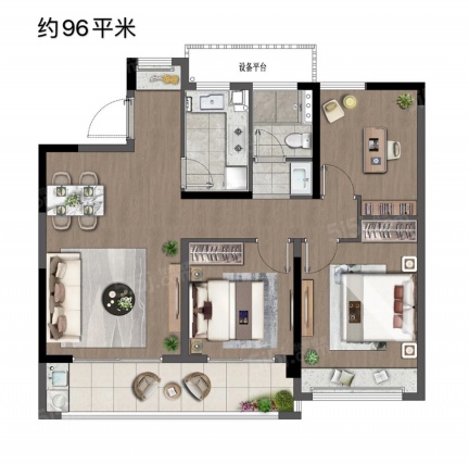 3室2厅1卫户型详情