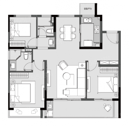 3室2厅2卫户型详情