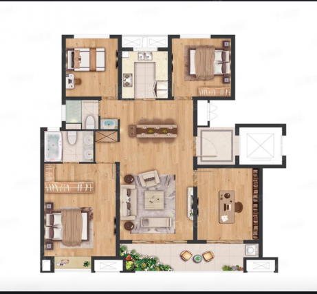 4室2厅2卫户型详情