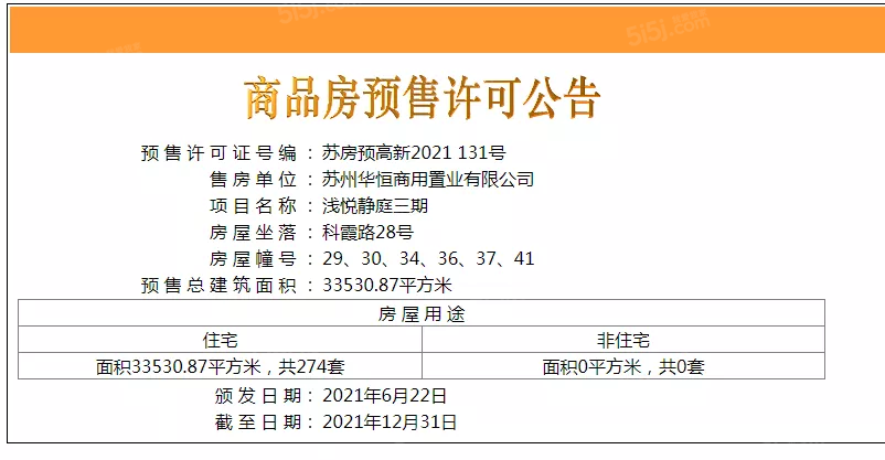 浅悦静庭预售许可证