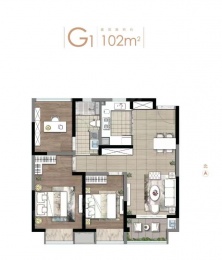 3室2厅1卫户型图