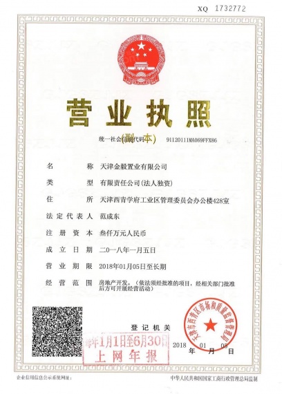 金地艺墅家开发商营业执照