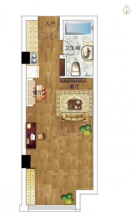 1室1厅1卫户型详情