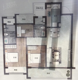 3室2厅2卫户型图