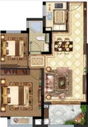 2室2厅1卫户型图