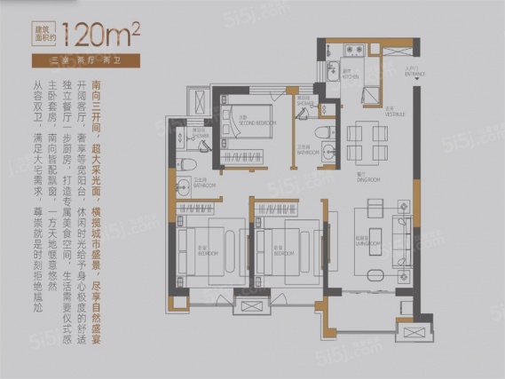3室2厅2卫户型详情