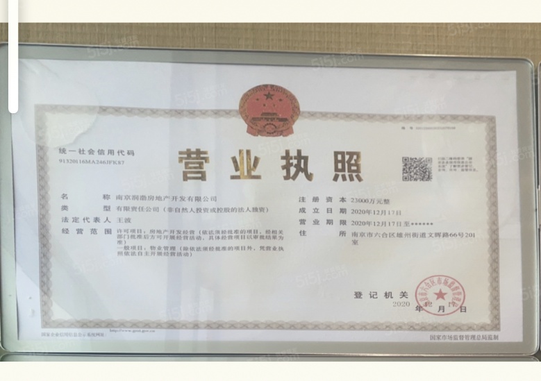 棠宁府开发商营业执照