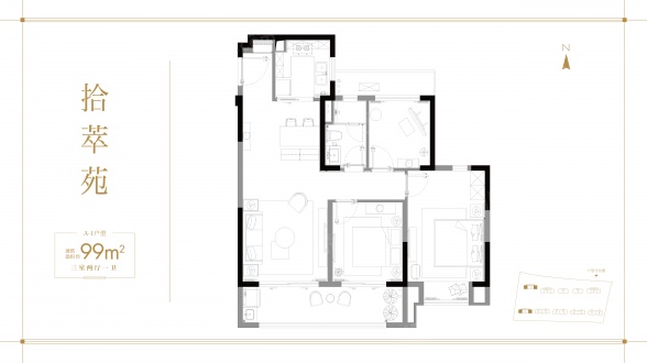 3室2厅1卫户型详情