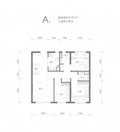 3室2厅2卫户型图