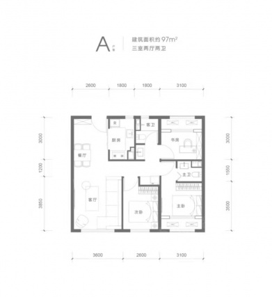 3室2厅2卫户型详情