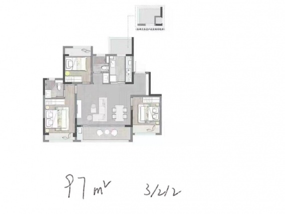 3室2厅2卫户型详情