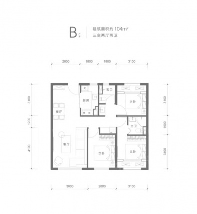 3室2厅2卫户型详情