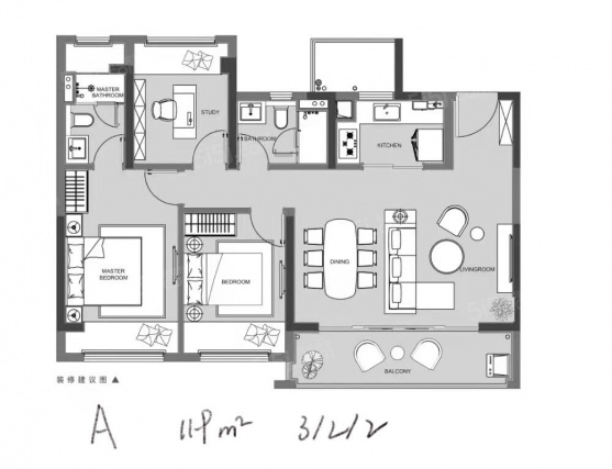 3室2厅2卫户型详情