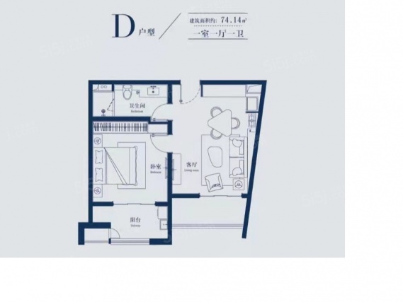 1室1厅1卫户型详情