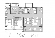 3室2厅2卫户型图