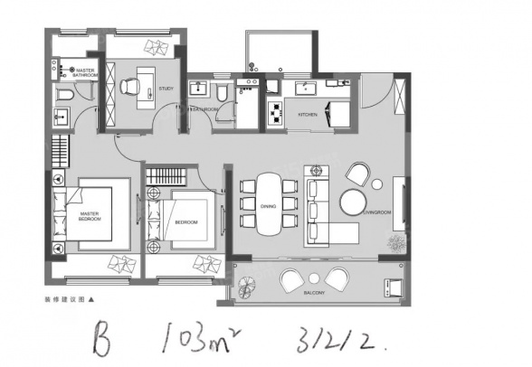 3室2厅2卫户型详情