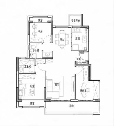 3室2厅2卫户型详情