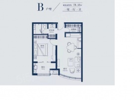 1室1厅1卫户型图