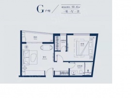 1室1厅1卫户型图