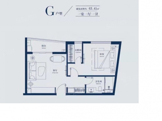 1室1厅1卫户型详情