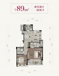 2室2厅2卫户型图
