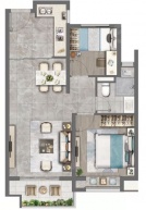 保利云湖壹号2室2厅1卫