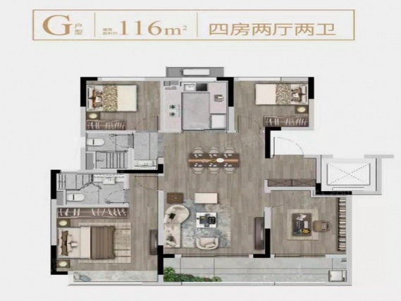 4室2厅2卫户型详情