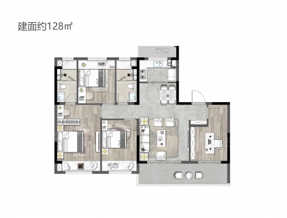 4室2厅2卫户型详情