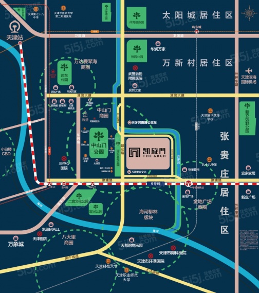 天津凯旋门区位图