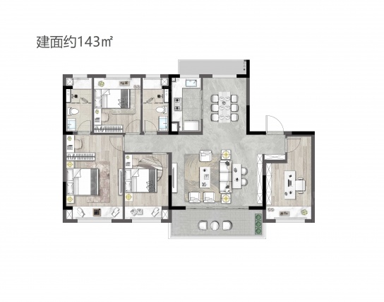 4室2厅2卫户型详情
