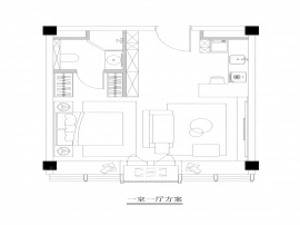 1室1厅1卫户型图