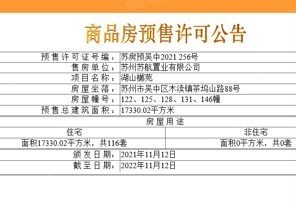 苏州樾府预售许可证