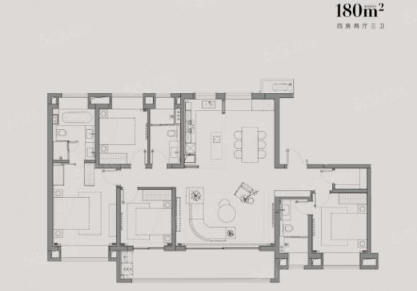 4室2厅3卫户型详情