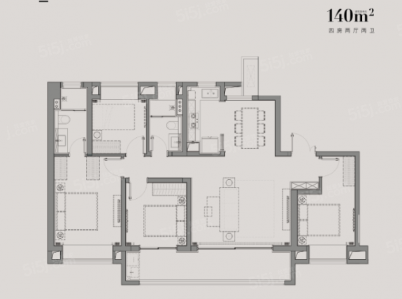 4室2厅2卫户型详情