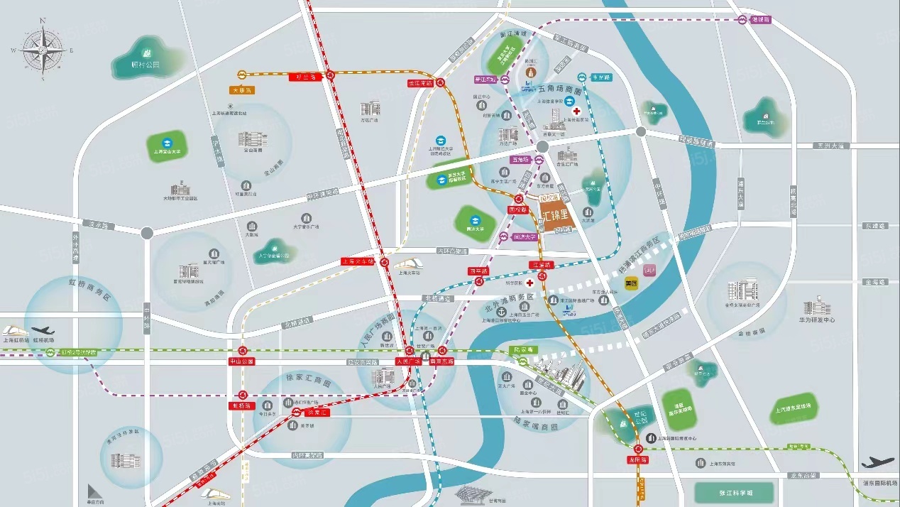 五角场汇锦里区位图