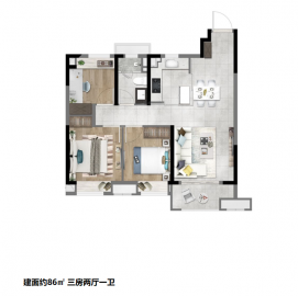 中建玖里书香-推广名3室2厅1卫