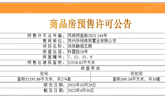 浅悦静庭预售许可证