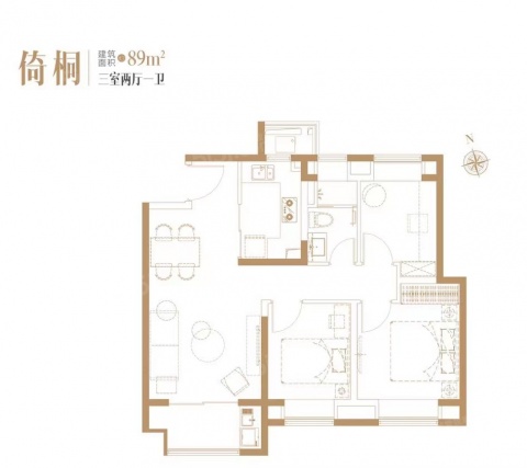 3室2厅1卫户型详情