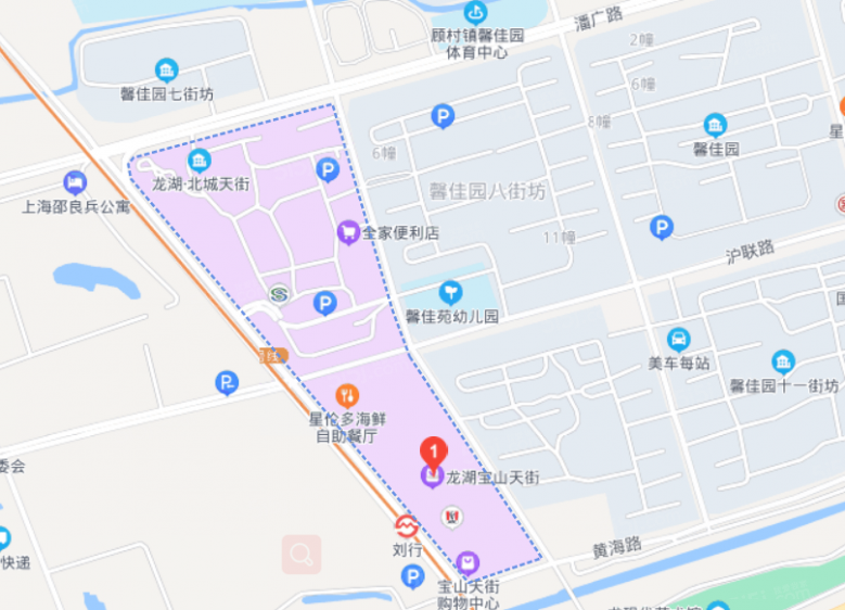 龙湖北城天街区位图